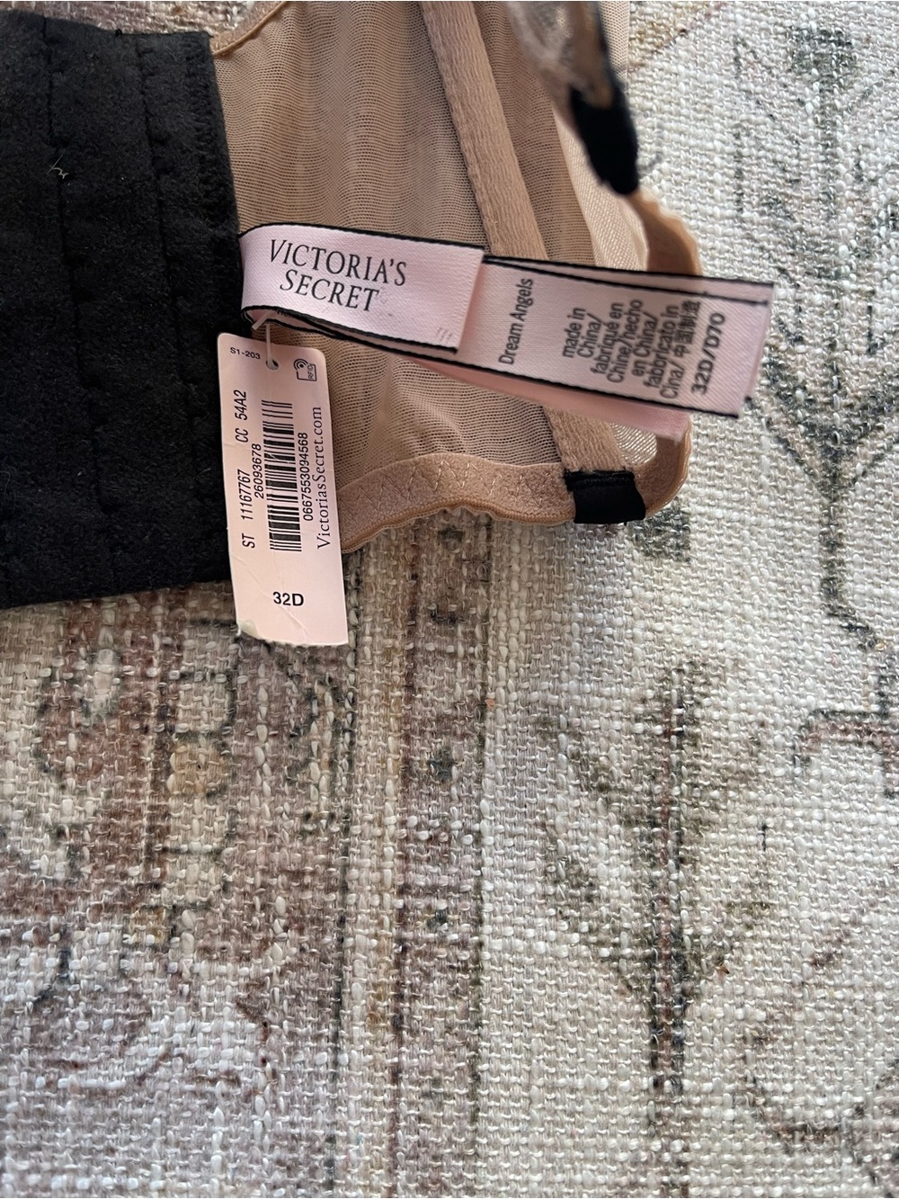 Victoria's Secret Nude and Black Floral Lace Longline Bra - Picture 2 of 5